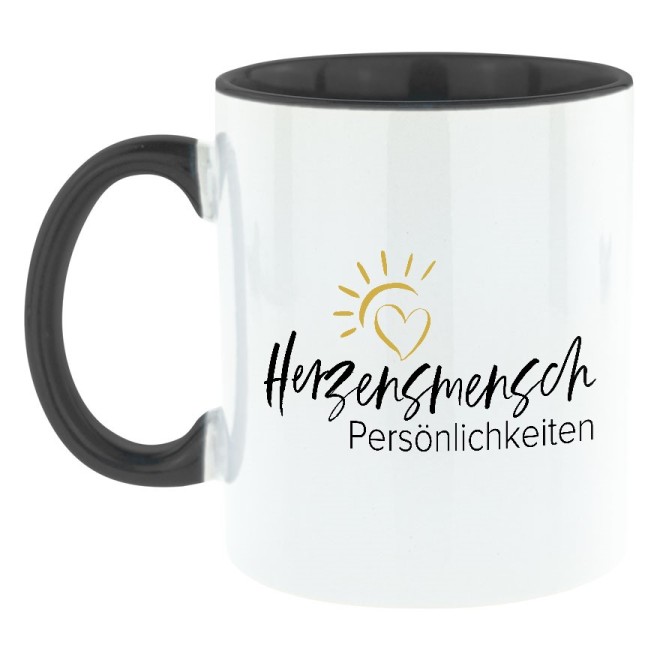 HERZENSMENSCH Persönlichkeiten Bi-Color Tasse schwarz