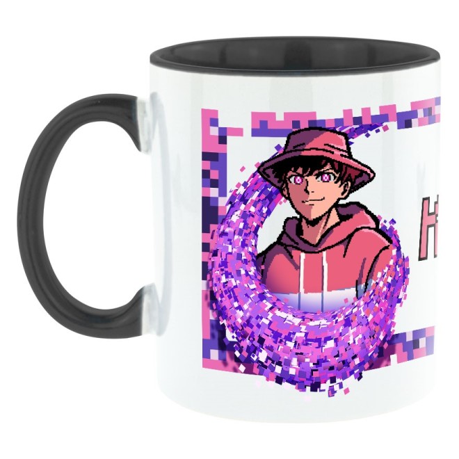 KIRU Pink Blossom Bi-Color Tasse schwarz