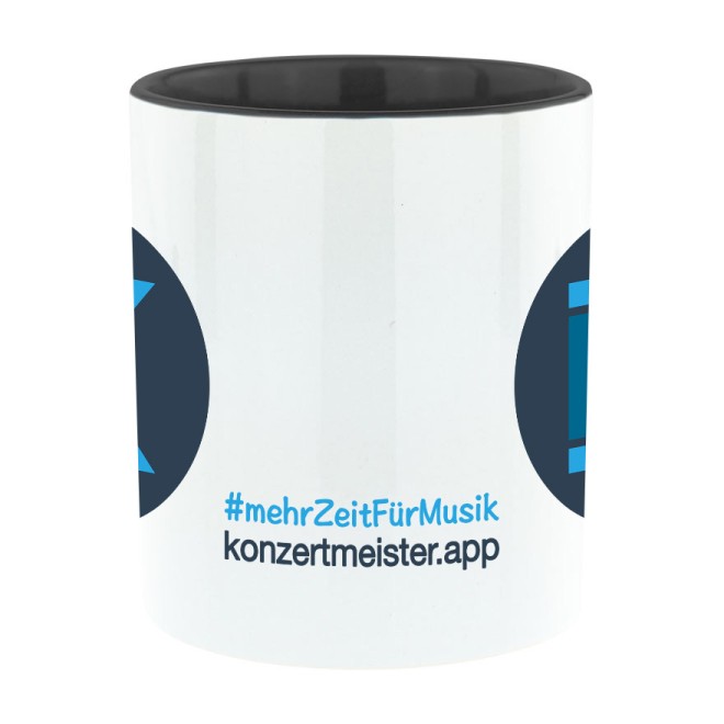 #mehrZeitFürMusik Bi-Color Tasse schwarz