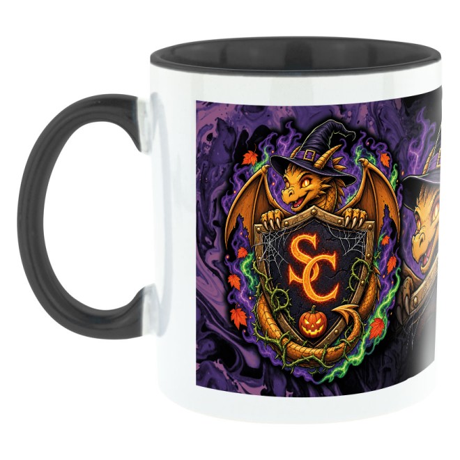 Schnitzelclone Halloween Bi-Color Tasse schwarz
