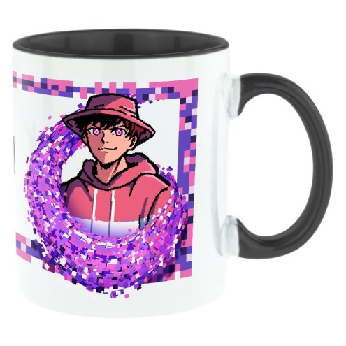 KIRU Pink Blossom Bi-Color Tasse schwarz