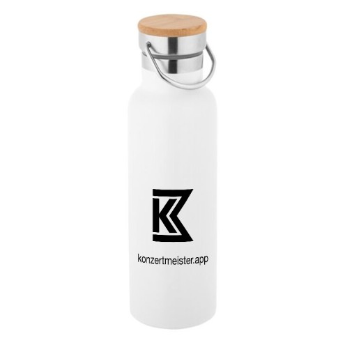 Konzertmeister Edelstahlflasche mit Bambusdeckel