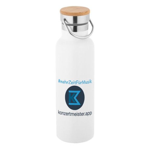 #mehrZeitFürMusik Edelstahlflasche mit Bambusdeckel