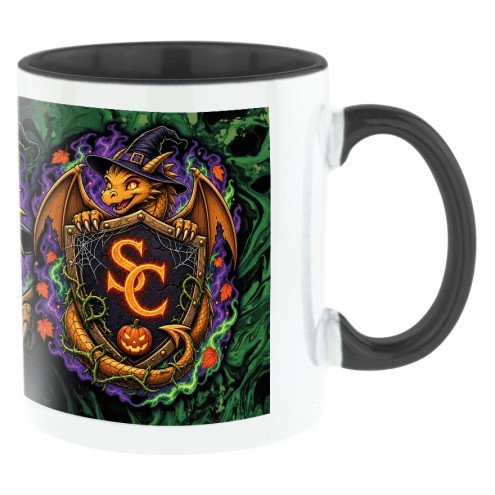 Schnitzelclone Halloween Bi-Color Tasse schwarz