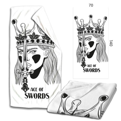 Tarot Ace of Swords Microfaser Badetuch