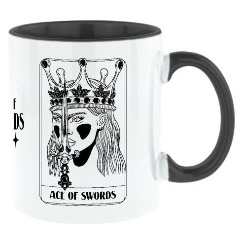Tarot Ace of Swords Bi-Color Tasse schwarz