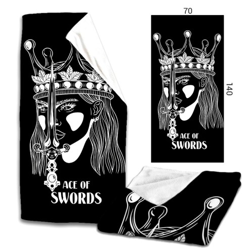Tarot Ace of Swords Microfaser Badetuch