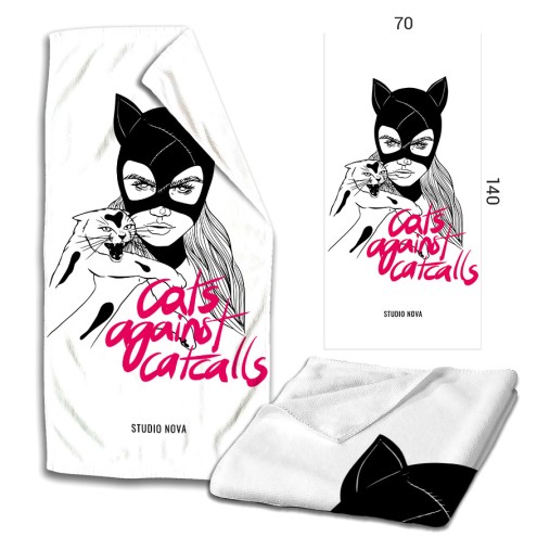 Cats against Catcalls Microfaser Badetuch