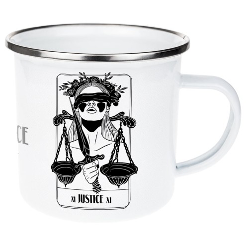 Tarot Justice Emaille Tasse