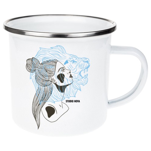 Leo girl Emaille Tasse