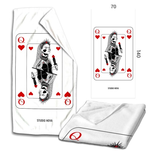Queen of hearts Microfaser Badetuch
