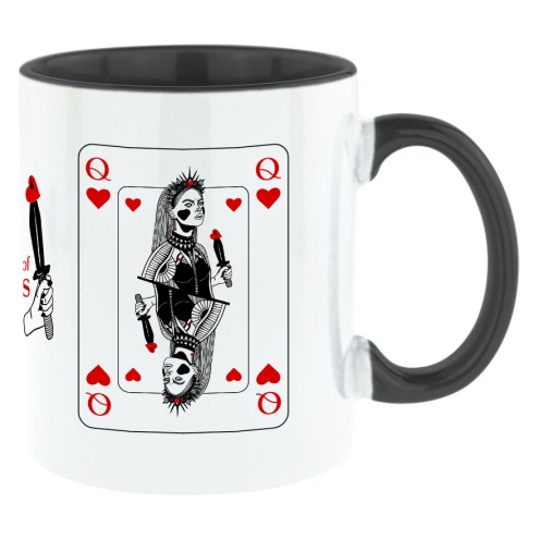 Queen of hearts Bi-Color Tasse schwarz