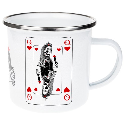 Queen of hearts Emaille Tasse